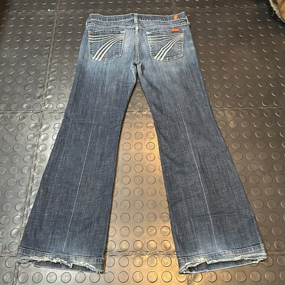 7 For All Mankind 30 x 29 Blue Flare & Wide Leg Jeans - Picture 9 of 12